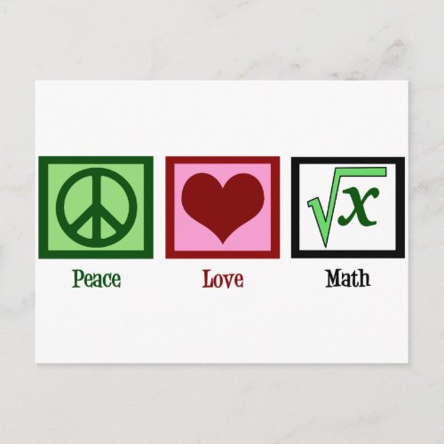 Peace Love Math Postcard