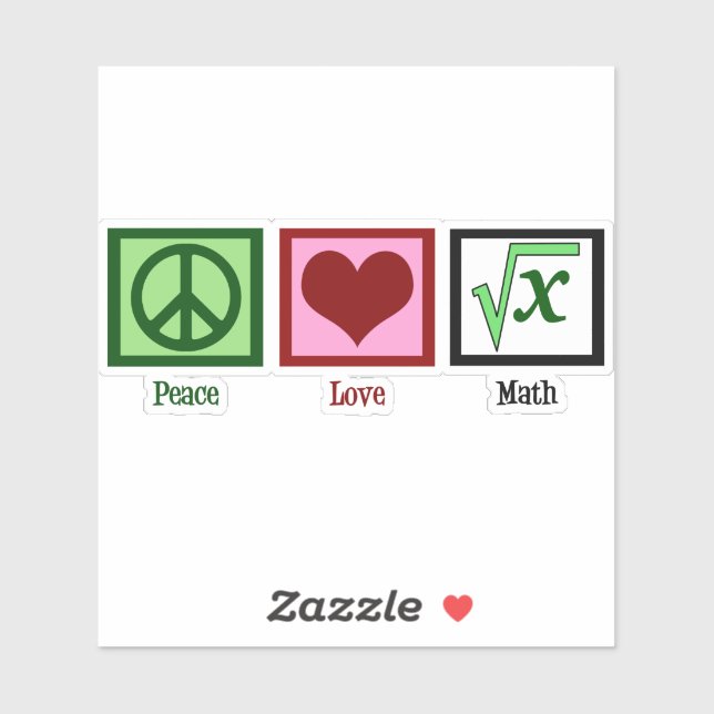 Peace Love Math Sticker (Sheet)