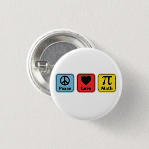 Peace Love Math Teachers Gifts for Mens Womens Button