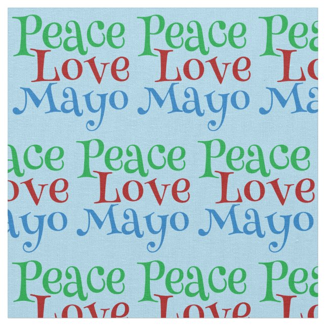 Peace Love Mayo Funny Mayonnaise Lover Fabric (Close Up)