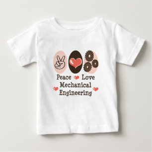 Peace Love Mechanical Engineering Baby T-shirt
