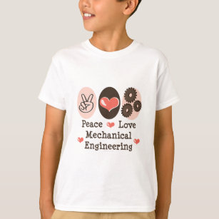 Peace Love Mechanical Engineering Kids Sweatshirt T-Shirt