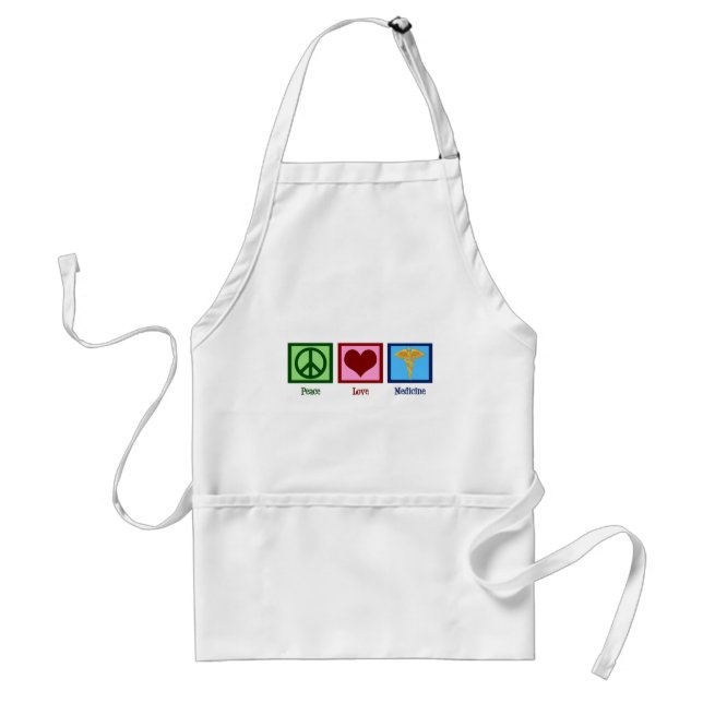 Peace Love Medicine Adult Apron (Front)