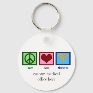 Peace Love Medicine Keychain