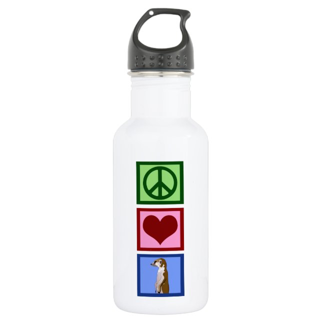 Peace Love Meerkats Water Bottle (Front)