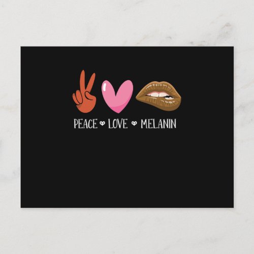 Peace Love Melanin Black Women Pride Afro African Announcement Postcard