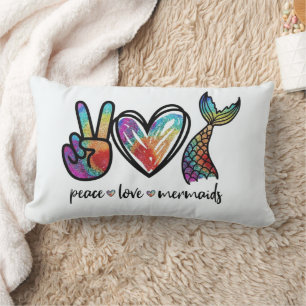 Peace Love Mermaid Throw Pillows