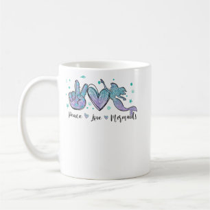 Peace Love Mermaids Squad Tie Dye Cute Costume Sum Coffee Mug