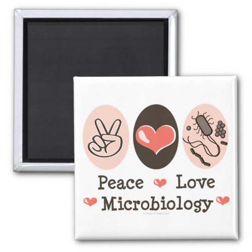 Peace Love Microbiology Magnet