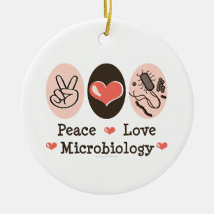 Peace Love Microbiology Ornament