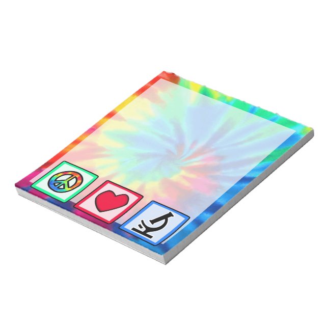Peace, Love, Microscopes Notepad (Rotated)