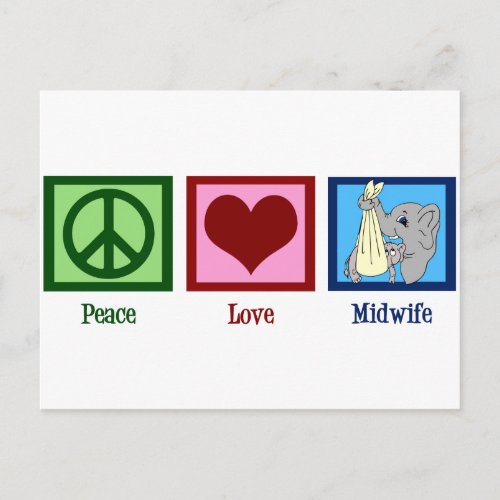 Peace Love Midwife Postcard