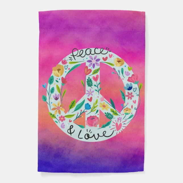 Peace & Love mini garden flag (Front)