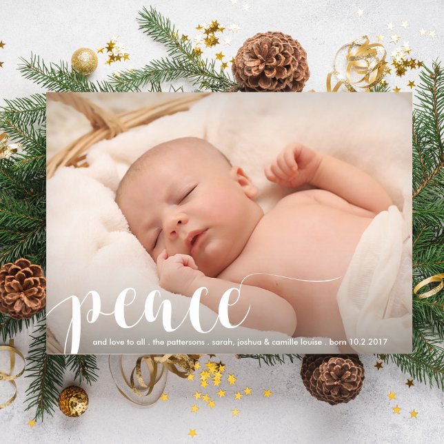 Peace, Love Modern Classic Christmas Holiday Photo (Creator Uploaded)