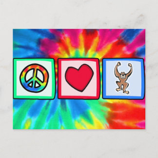 Peace, Love, Monkeys Postcard