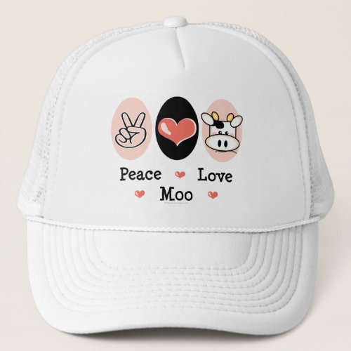 Peace Love Moo Cow Hat