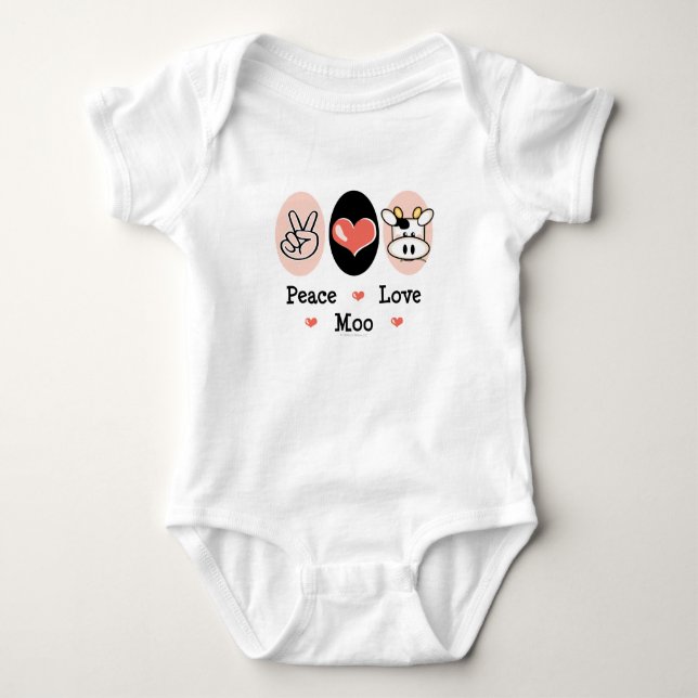 Peace Love Moo Cow Raglan Tee (Front)