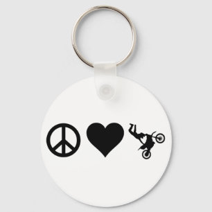 Peace Love Motocross Keychain