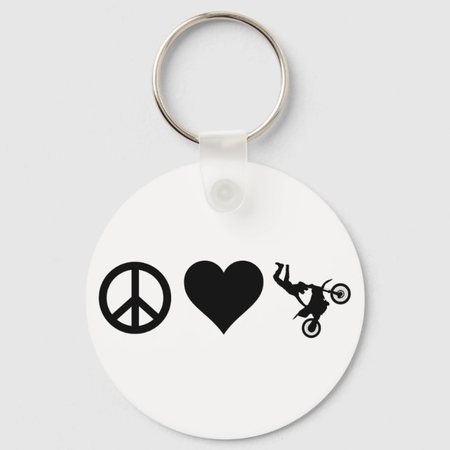 Peace Love Motocross Keychain (Front)