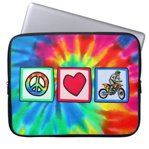 Peace Love Motocross Laptop Sleeve