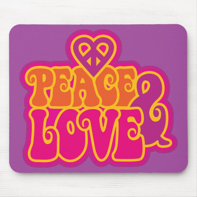 Peace & Love Mouse Pad (Front)