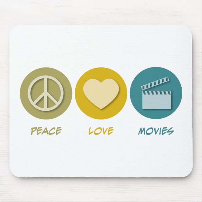Peace Love Movies Mouse Pad (Front)