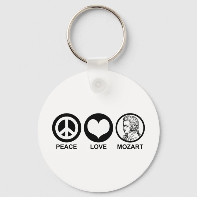 Peace Love Mozart Keychain (Front)