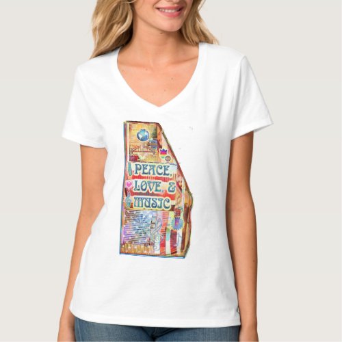 Peace Love & Music Autoharp Celebration T-Shirt