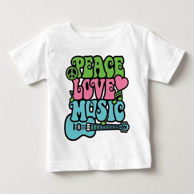 Peace-Love-Music Baby T-Shirt (Front)