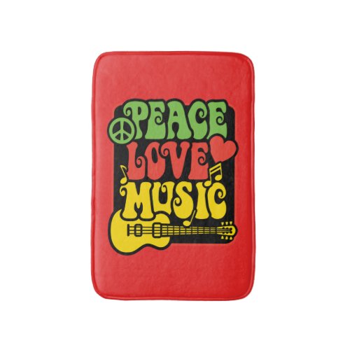 Peace Love Music Bath Mat