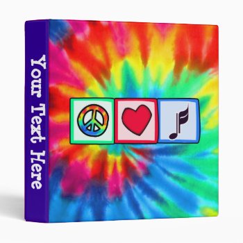 Peace  Love  Music Binder by MusicPlanet at Zazzle