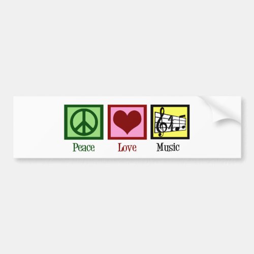 Peace Love Music Bumper Sticker