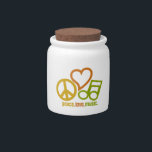 Peace Love Music candy jar<br><div class="desc">See my store for more items with this design.</div>