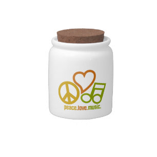 Peace Love Music candy jar