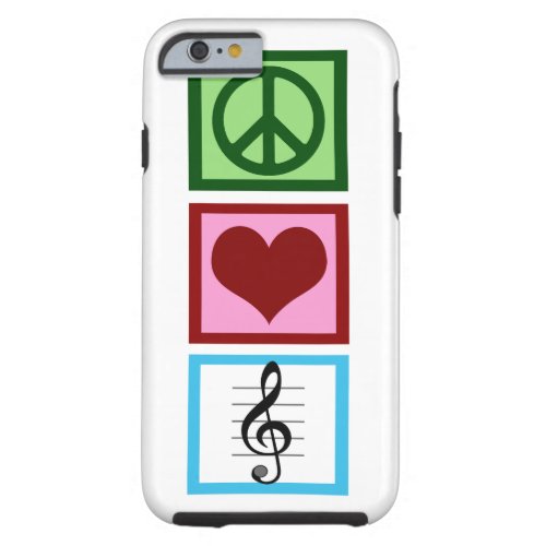 Peace Love Music Tough iPhone 6 Case