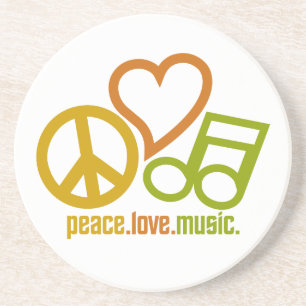 Peace Love Music coaster
