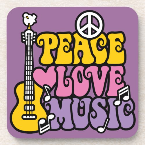 Peace Love Music Coaster