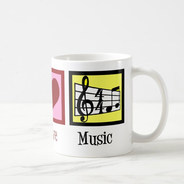 Peace Love Music Coffee Mug (Right)