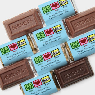 Peace Love Music Custom Blue Band Party Hershey's Miniatures