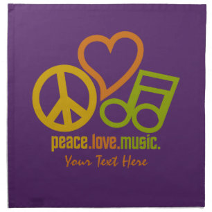 Peace Love Music custom cloth napkins