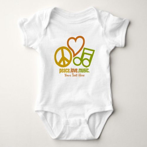 Peace Love Music custom clothing Baby Bodysuit