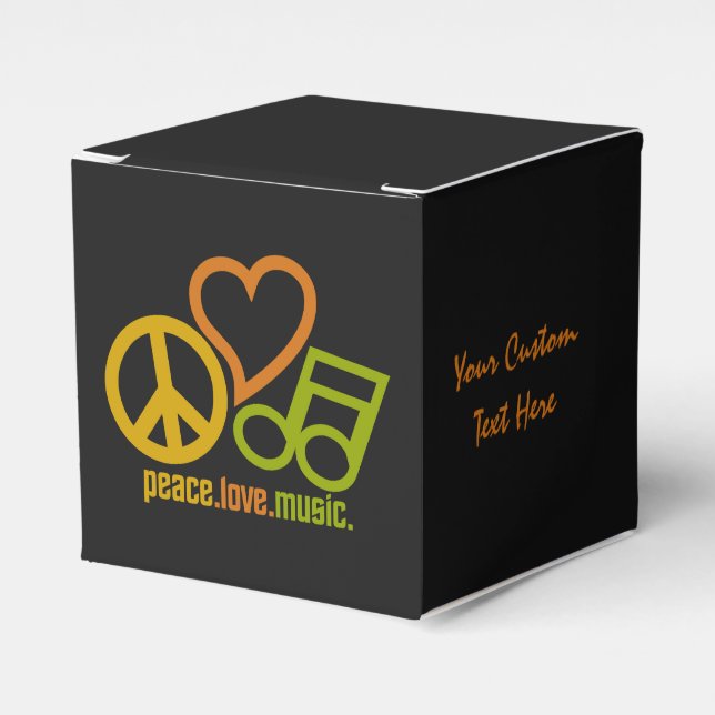 Peace Love Music custom favor box (Front Side)
