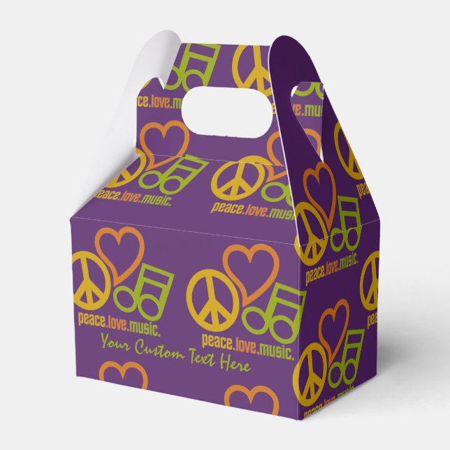 Peace Love Music custom favor box (Front Side)