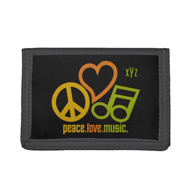 Peace Love Music custom monogram wallets (Front)