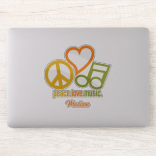 Peace Love Music custom name Sticker
