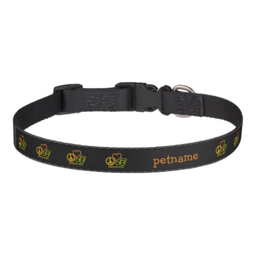 Peace Love Music custom pet collars