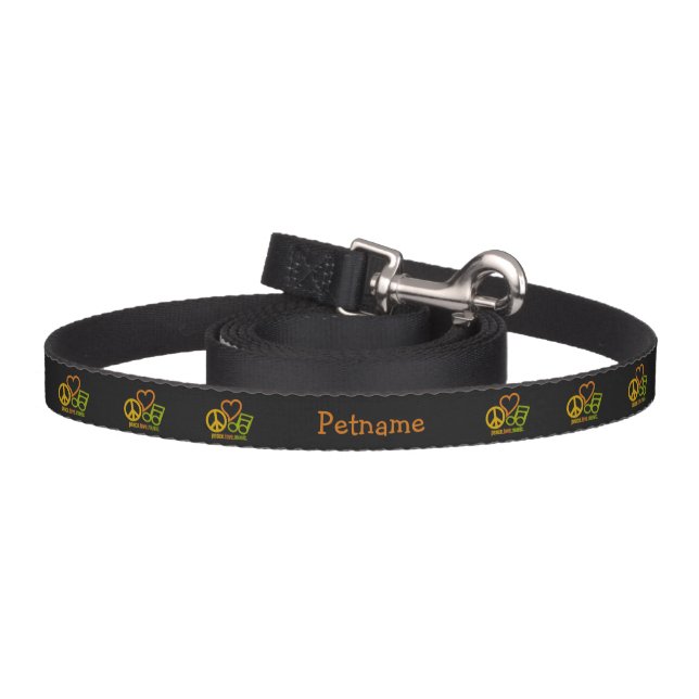 Peace Love Music custom pet leash (Hook)