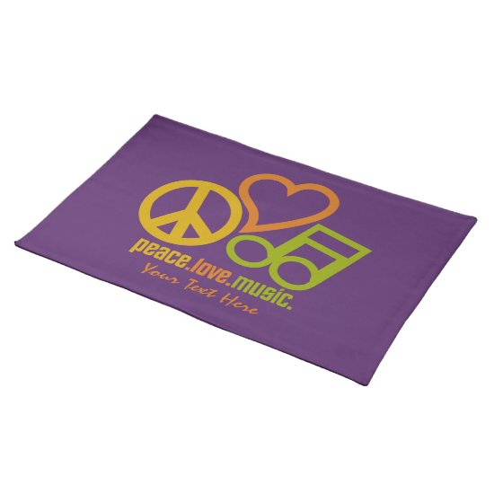 Peace Love Music custom placemat