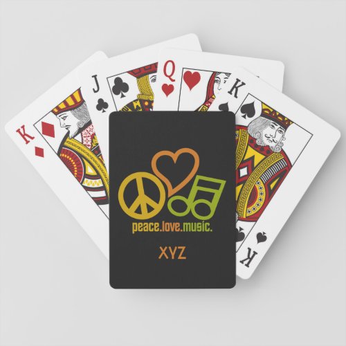 Peace Love Music custom playing cards