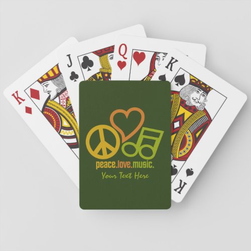 Peace Love Music custom playing cards